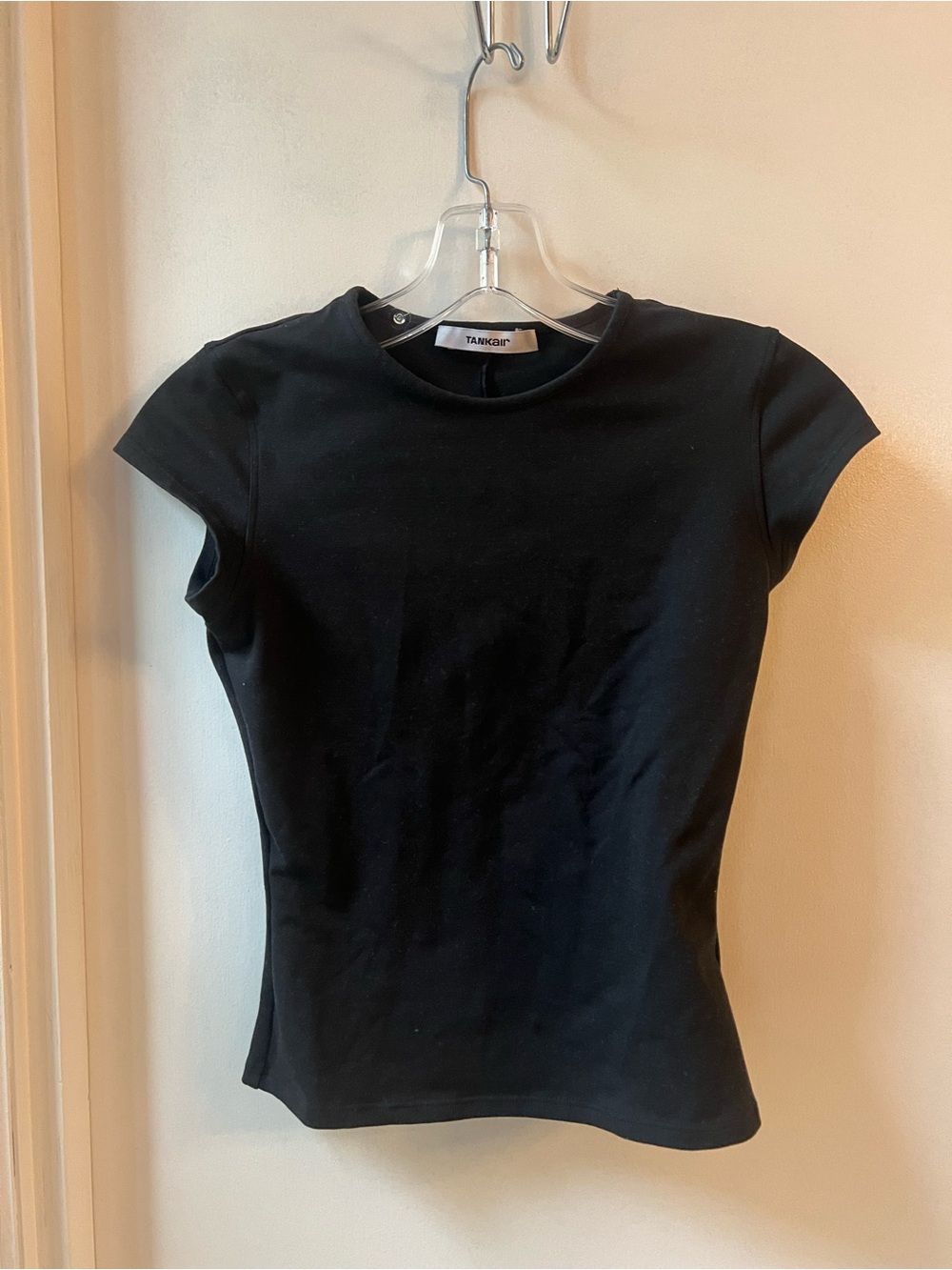 Tank Air black Slim Crewneck Cap Sleeve Tee
